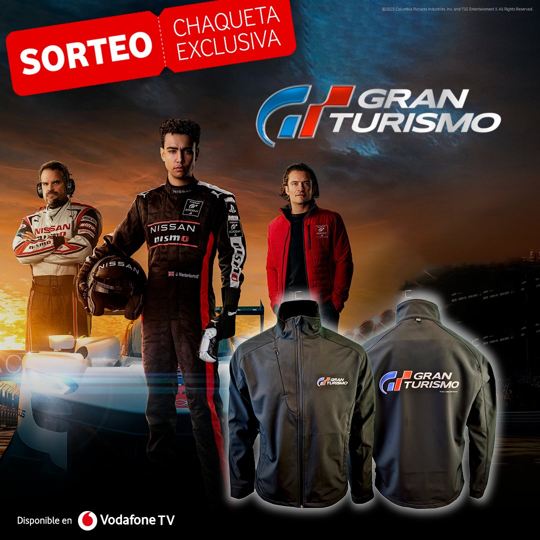 Un gran estreno se merece un gran 🏎️ SORTEO 🏎️
Ya tienes disponible #GranTurismoMovie en Vodafone TV ¿Quieres además esta chaqueta exclusiva?

▪️ Síguenos y haz RT
▪️ ¡Tienes solo hasta el 26/10 para participar!

BBLL aquí go.vodafone.es/gtx