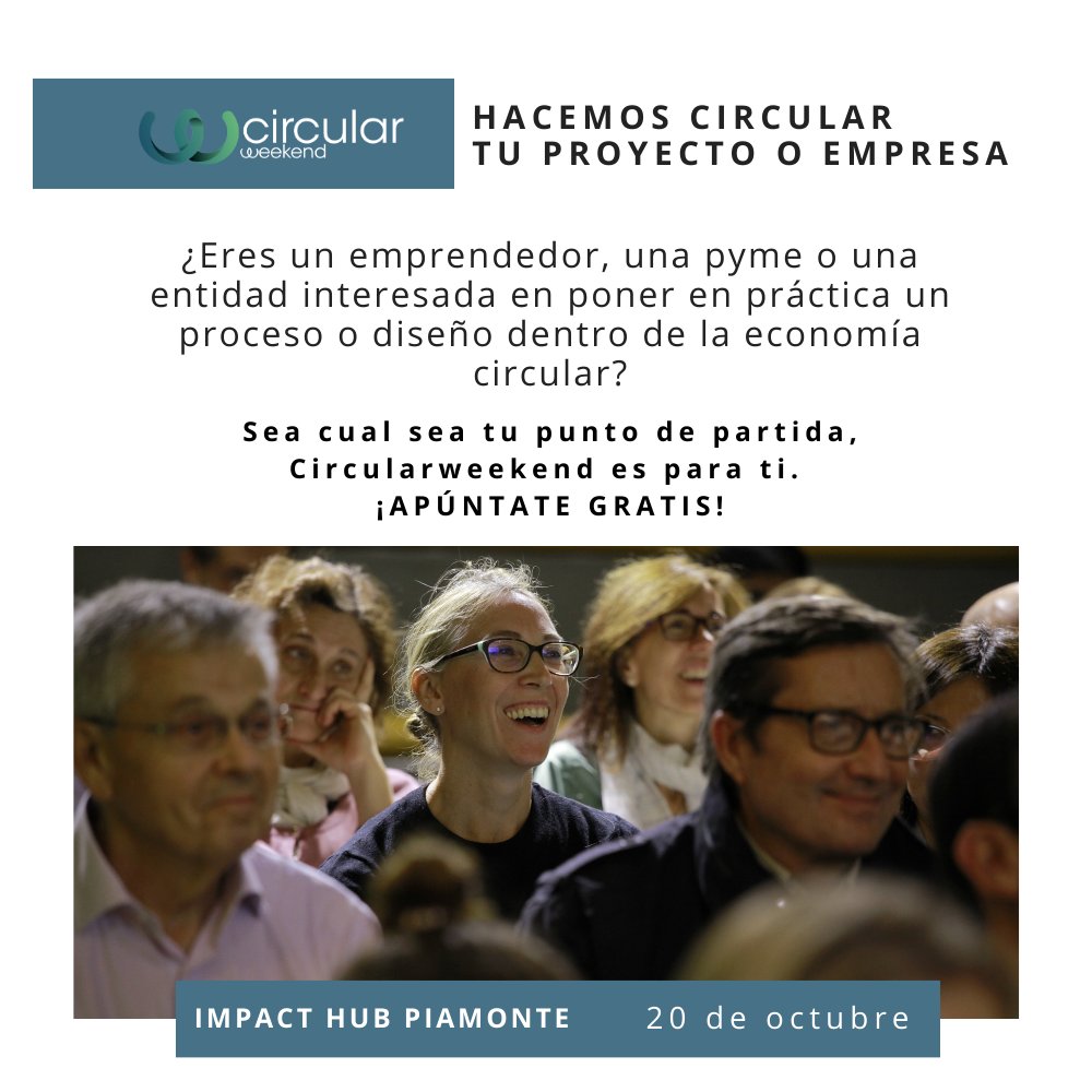 circularweekend's tweet image. Cerramos inscripciones y abrimos lista de espera 📢 Muchas gracias por la gran acogida de esta edición de #Circularweekend. 

Nos vemos mañana en📍 En Impact Hub Piamonte

🗓️ 20 de octubre 
🕐 9:30 a 13:30 h

¡Te esperamos! 
circularweekend.org