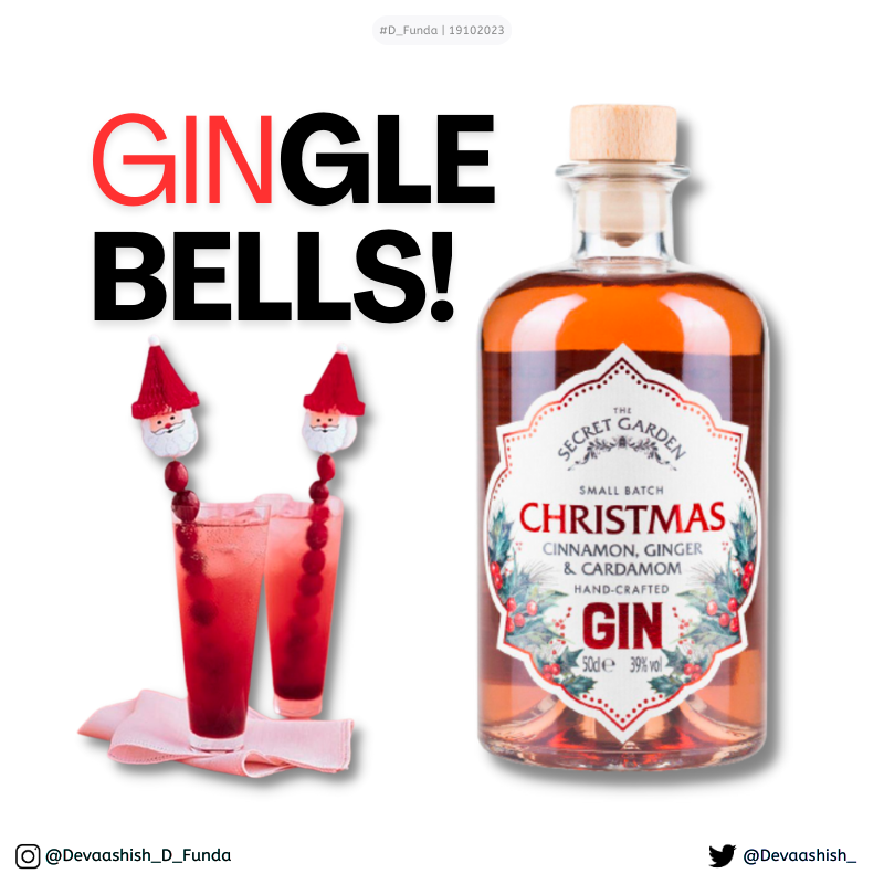 Devaashish_'s tweet photo. 🧵2
#D_Funda
_
While Christmas is a few months away,
Never too early to start w/the GINgle bells.
_
#punD #adsD #worDplay #designD #copywriting #topical #gintonic #christmasspecial #jinglebells #Santa #FlavouredGins #InternationalGinandTonicDay
@OneMinuteBriefs\@secretgardengin https://t.co/GZfgaIifDY