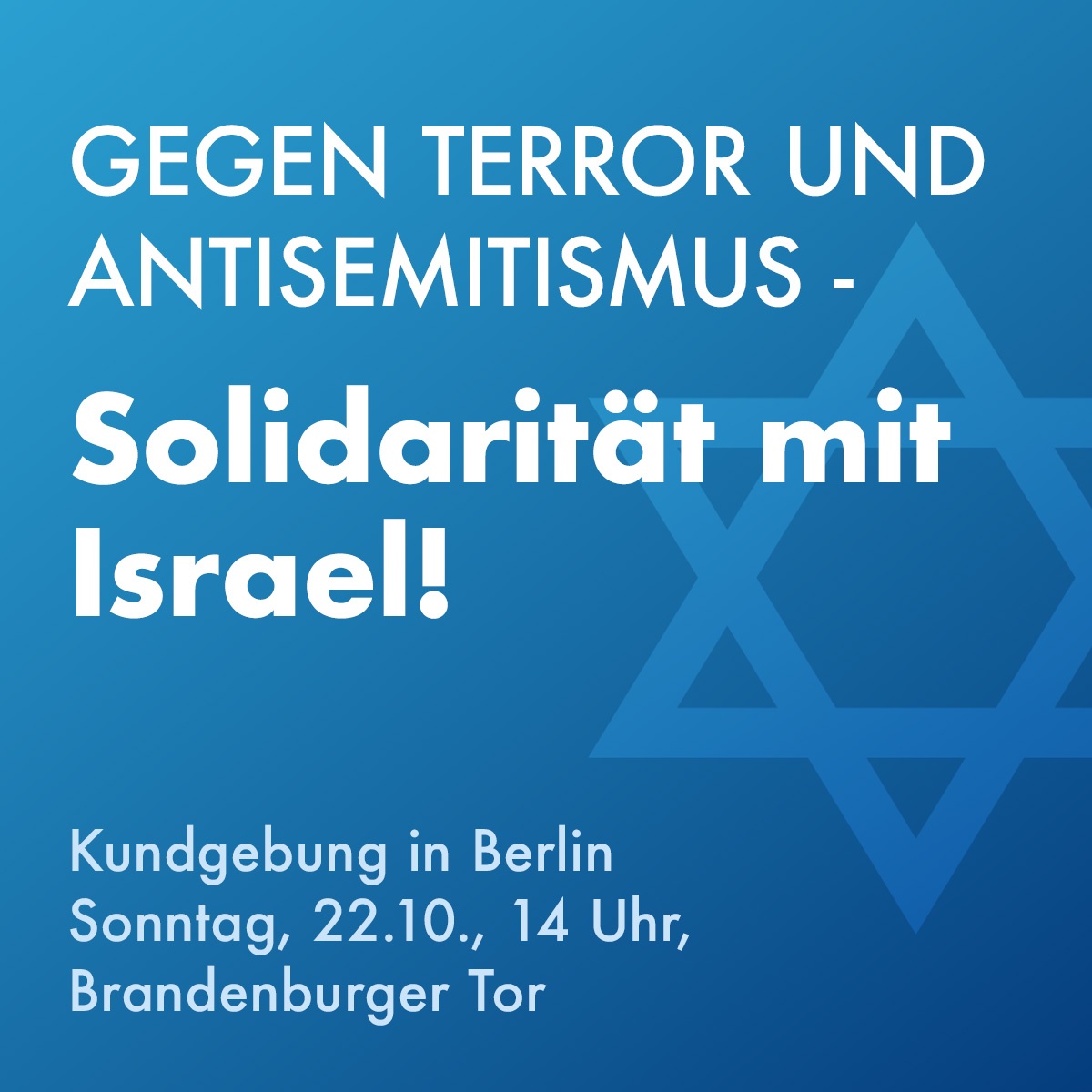 Gemeinsam gegen Terror und #Antisemitismus! Komm am Sonntag um 14 Uhr zum Brandenburger Tor. Mit einem breiten Bündnis aus demokratischen Parteien, Verbänden und zivilgesellschaftlichen Initiativen stellen wir uns an die Seite der Menschen in #Israel.
👉 link.spd.de/iktw1