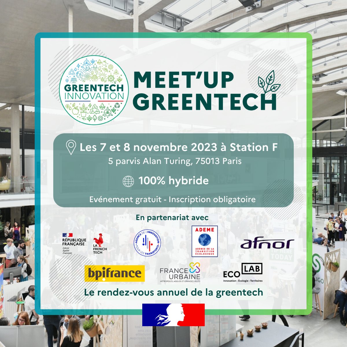 GreentechInno's tweet photo. 🌱 Vous êtes intéressés par les enjeux de la transition écologique ? Vous recherchez des solutions innovantes et durables ? 

💥Venez rencontrer les acteurs de l'innovation au service de la transition écologique au #MeetUpGreentech 2023 !

Inscrivez-vous : https://t.co/U3uC07wMvN https://t.co/AqOmpYiUkW