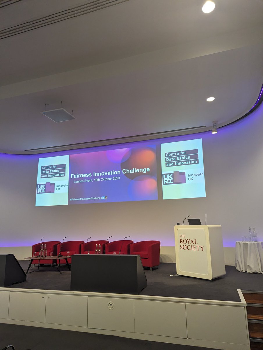 So excited to be at @royalsociety this morning for the launch of the @CDEIUK Fairness Innovation Challenge. Follow along at #FairnessInnovationChallenge this morning for more info!