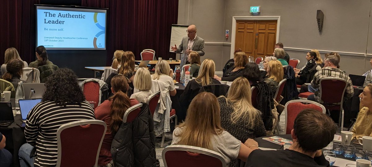 LiverpoolDeps's tweet photo. An excellent start to our Autumn Conference:

Insight and challenge from @AndrewDMorrish about our authenticity as leaders.

"We can only be authentic when everyone is authentic." https://t.co/Ca99Rj4bCO