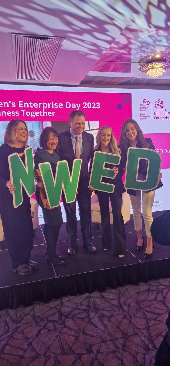 Minister Neale Richmond with the 4 Ambassadors at National Women's Enterprise Day #NWEDdublin
