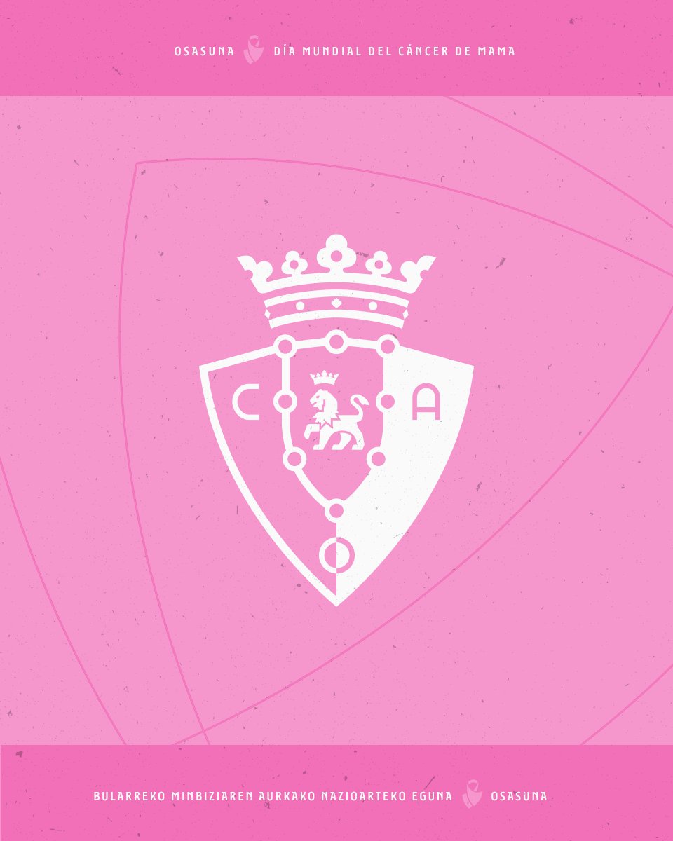 💗 En el #DíaMundialDelCáncerDeMama, desde la familia de #Osasuna queremos enviar nuestro cariño y apoyo a todas las personas que luchan a diario contra esta enfermedad.

#ElRosaEsMásQueUnColor