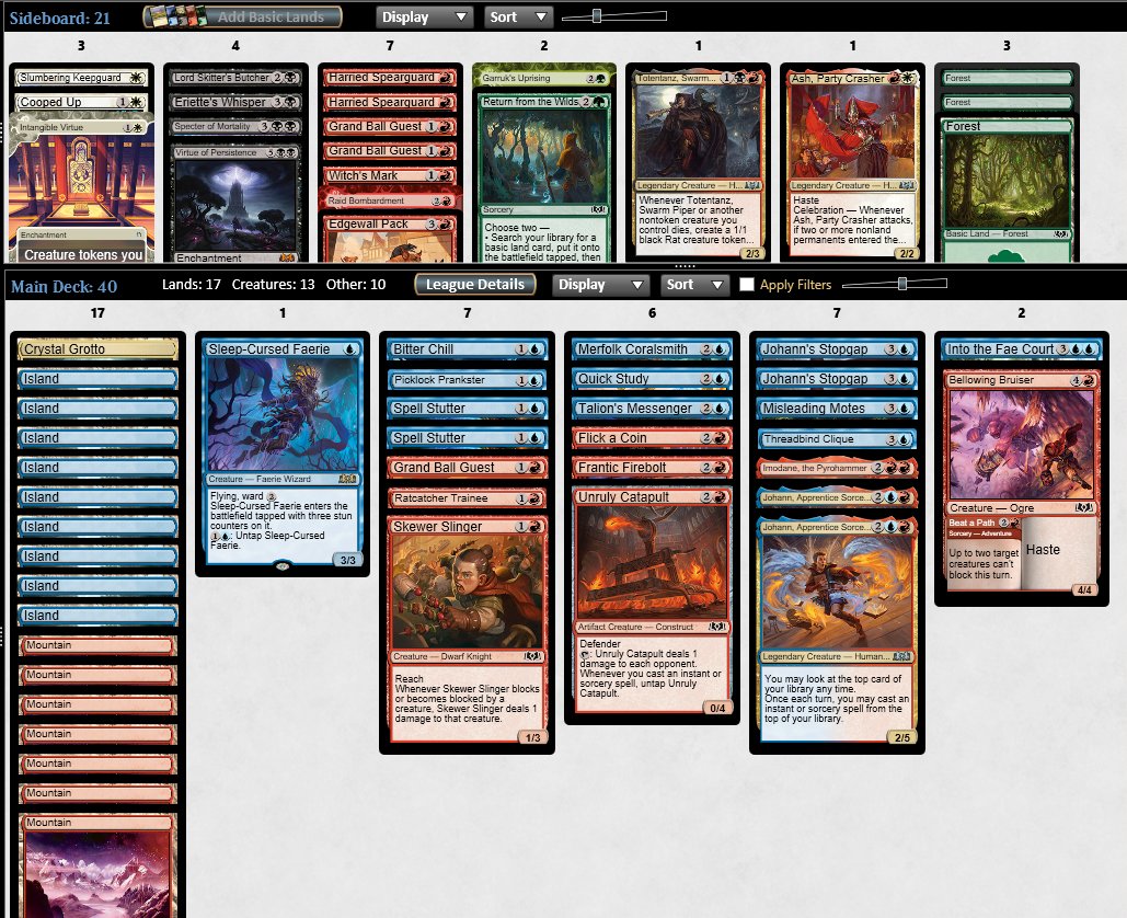 ishan_mtg's tweet photo. Wanted to be Faeries again, but got 2x Johann and 0 black cards after pick 3 so went UR. Trophied by playing Sleep-Cursed Faerie almost every time turn one!. @limiteddecks https://t.co/jfhF3ZCT4B