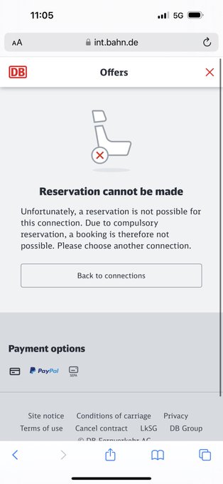 @DB_Bahn I can&rsquo;t seem to book the 11:52am train sun 22nd Berlin to Warsaw? I get this error. Please help<a class="tags" target="_blank" title="On Twitter" href="/?out=eyJ0eXAiOiJKV1QiLCJhbGciOiJIUzUxMiJ9.eyJpYXQiOjE3MjQ5MDM1NzIsImlzcyI6InR3cG9ybnN0YXJzLmNvbSIsIm5iZiI6MTcyNDkwMzU3MiwiZXhwIjoxNzU2NDM5NTcyLCJyZWRpcmVjdF91cmwiOiJodHRwczovL3R3aXR0ZXIuY29tL0RCX0JhaG4ifQ.TwQl7pV_5vTblBshfaru-q0TYorPeWBK5zXQe-w1RY_sb4850zRXXzeG6_bqEbgS6wxG5_qOoRVeYvHHGJiEEw">@DB_Bahn</a><a href="/tag/chriscorner"class="tags"><span>#chriscorner</span></a><a href="/tag/iamx"class="tags"><span>#iamx</span></a>