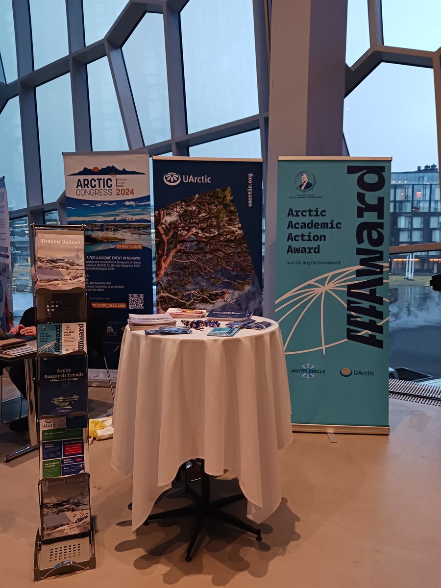 UArctic has a booth at #ArcticCircle #Assembly2023 - come say hello and grab some materials! There are also several sessions with UArctic involvement over the next three days: uarctic.org/news/2023/9/ua…