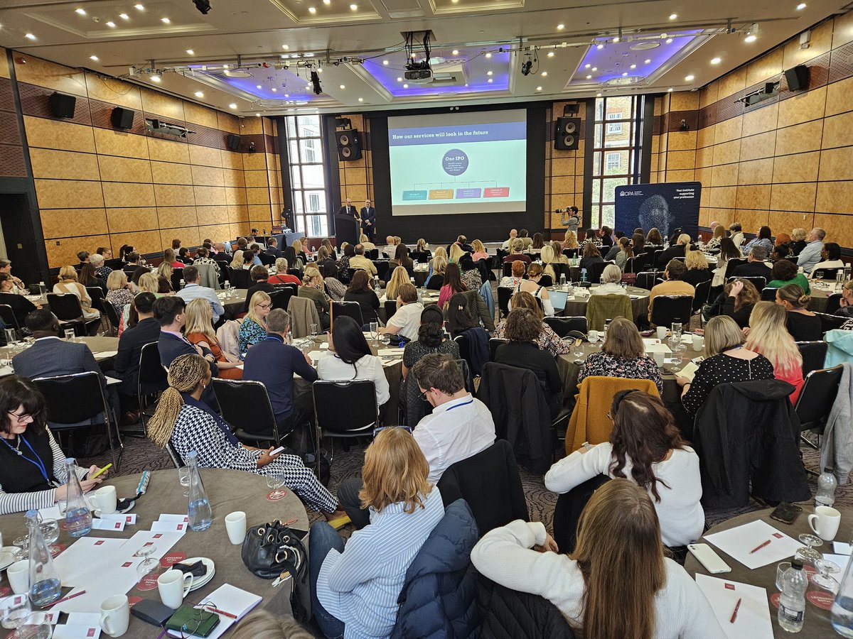 TheCIPA's tweet photo. We have a full house of IP Paralegals at the Leonardo Royal City, London, for our our #IPParalegal Conference 2023.
Simeon Bowen is currently telling our sell-out audience about the @The_IPO's digital transformation programme. https://t.co/3p1VbugWe9