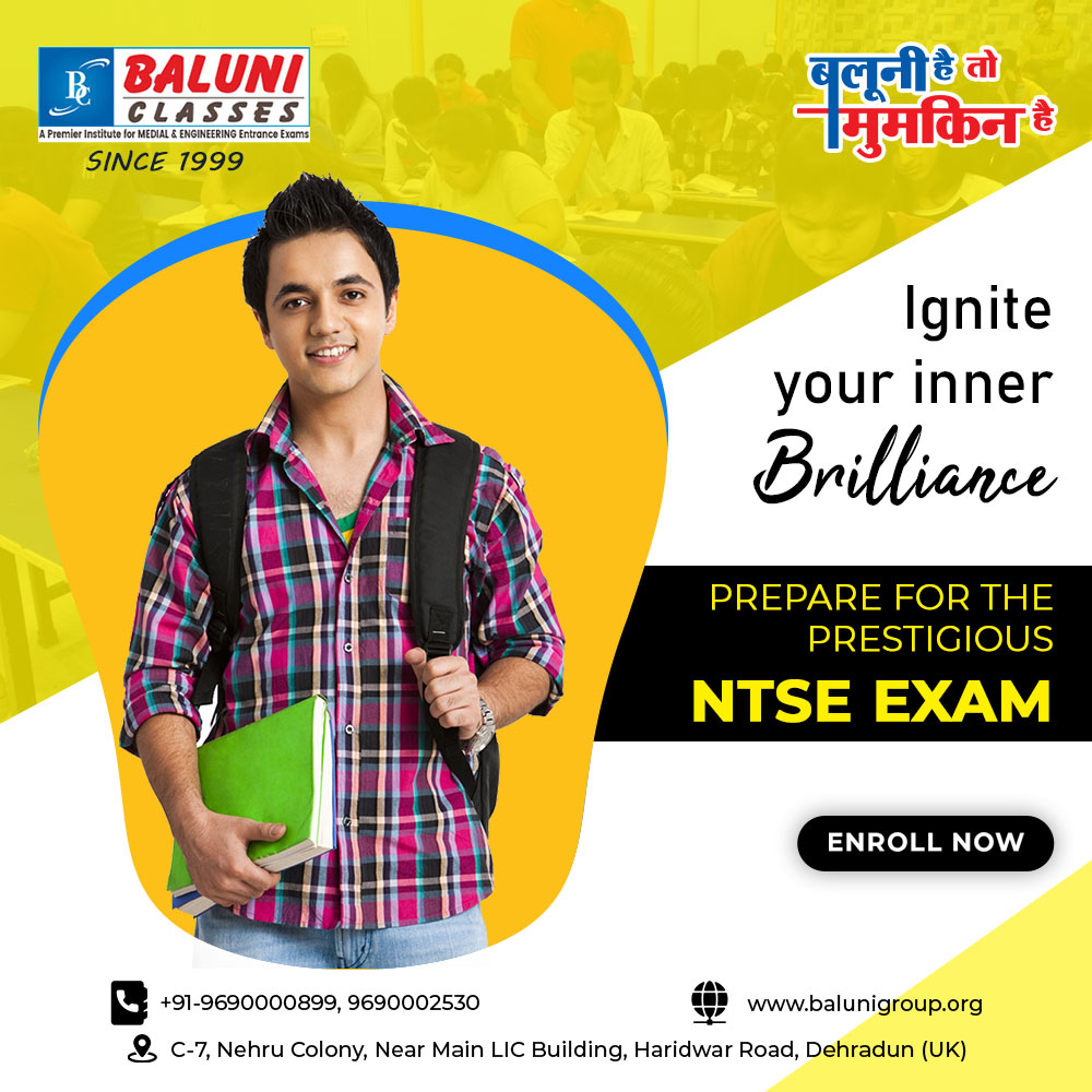 BaluniGroup's tweet photo. “Ignite your inner brilliance” 
Prepare for the NTSE exam at Baluni Classes.
बलूनी है तो मुमकिन है- Best Coaching Centre in Dehradun.
Website: https://t.co/hP7RD32OVC
Contact No: +91-9690000899,
+91-9690002530, +91-8954303555
#prepare #study #Ignite #inner #ntse #Exams #goals https://t.co/mHOqomylB7