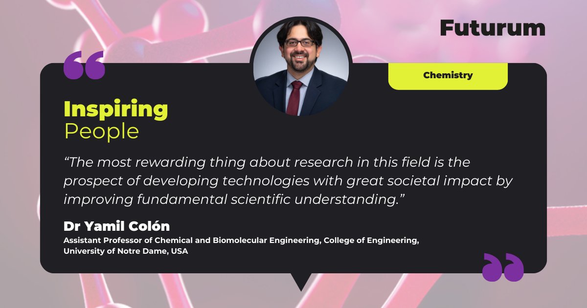 FUTURUMCareers's tweet image. At the University of Notre Dame, Dr Yamil Colón (@YamilJColon)  is studying #adsorption, a chemical process that can be leveraged to meet modern day challenges around carbon capture and water security.

What would you investigate as #chemical and #biomolecular #engineer?
