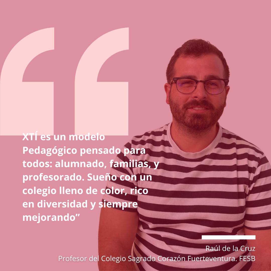 fesofiabarat's tweet photo. 🎙️Como cada jueves, #TestimoniosFESB 
¿Qué te sugiere el nombre del Modelo Pedagógico Xti?
Raúl de la Cruz, profesor del colegio de Fuerteventura @colegiofundacioneducativasofiabarat https://t.co/zPehzG96Xu