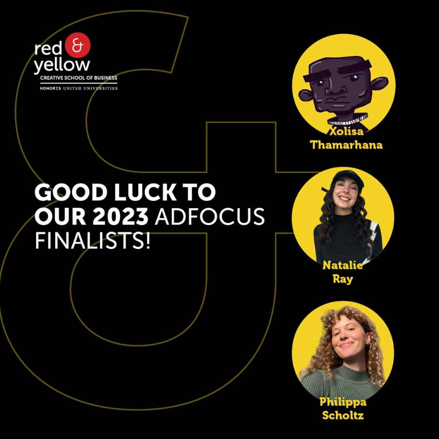 Celebrating our star students Xolisa Thamarhana, Natalie Ray, and Philippa Scholtz! 🌟 They're finalists in the 2023 AdFocus Awards Student of the Year category. Congrats to these talented individuals for showcasing their Creative Magic and Commercial Logic! Best of luck!