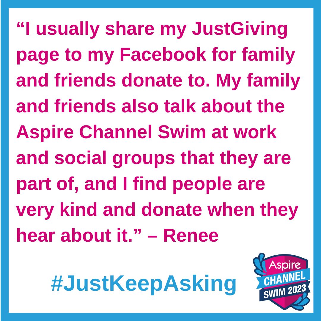 AspChannelSwim's tweet image. Have you asked your friends and family to chat to people they know about what an amazing challenge you are doing?  #JustKeepAsking #FundraisingFriday