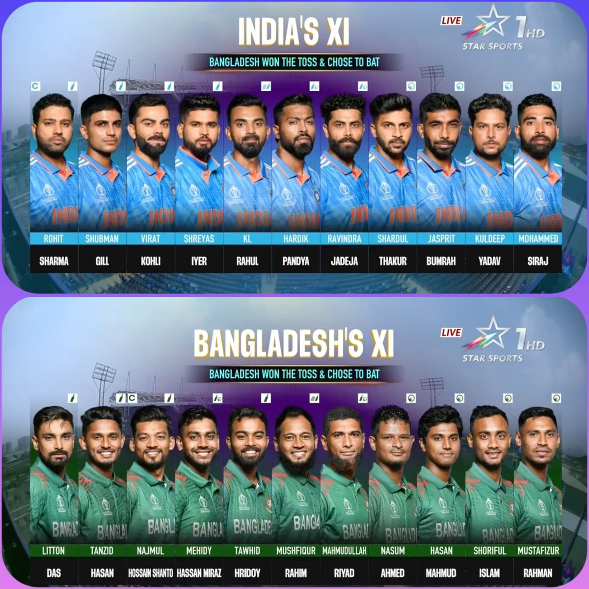 Meet the XI Blues 🔵

React with ❤️ and show your support for Team 🇮🇳 !

How many runs will be targeted today?

By how many wickets will India win today?

#indiavsbangladesh #ViratKohli𓃵 #RohitSharma𓃵 #Shiraj #INDvsBAN #ShubmanGill #CWC2023 #OnePlusOpen
#LeoReview #WNBAFinals