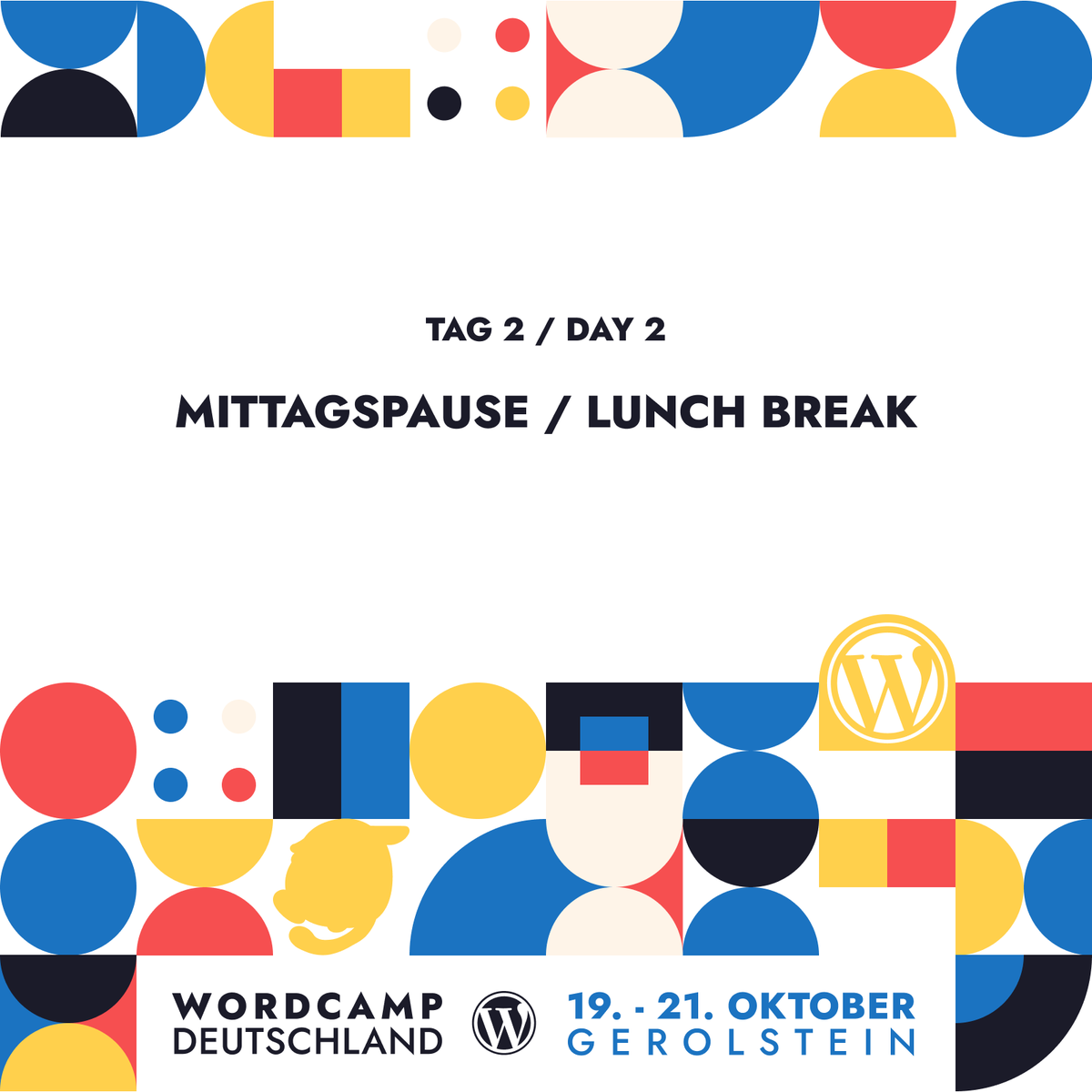Mittagspause! Weiter geht's um 13 Uhr! / Lunch Break! Talks continue at 1 pm!
#WCDE23 #WCDE #WordPress
