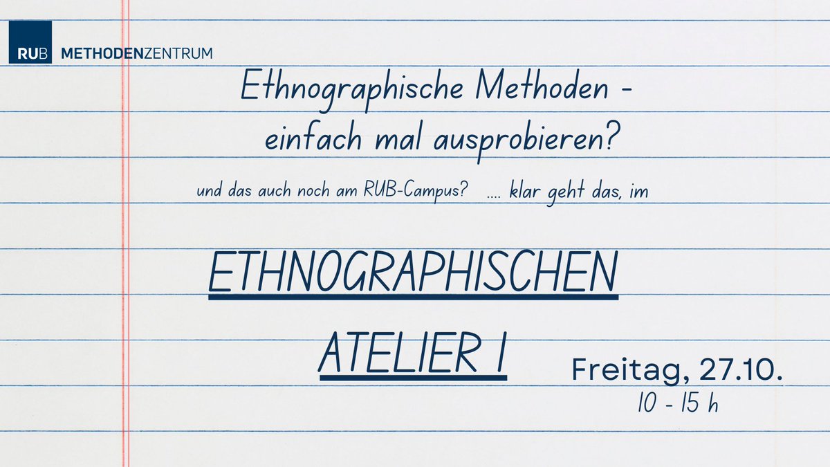 Am kommenden Freitag haben wir ein spannendes Angebot für alle, die ethnographisches Arbeiten einmal im alltäglichen Umfeld am <a href="/ruhrunibochum/">Ruhr-Universität Bochum</a> - Campus ausprobieren wollen!