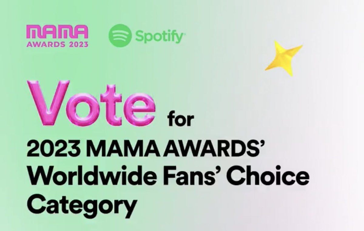 VoteWithARMY's tweet photo. Pre-voting has OFFICIALLY STARTED for 'Worldwide Fans Choice' for the 2023 MAMA Awards! 

📍Voting Criteria: 70% voting on Mnet Plus + 30% Spotify 

Cast your vote for @BTS_twt on: 
1. Mnet Plus: https://t.co/rzttOK0bqZ

2. Spotify: 3 streams for "Take Two" per day will count as votes — https://t.co/1yoRCvzRMi 

⏰: Oct 30, 23:59 KST