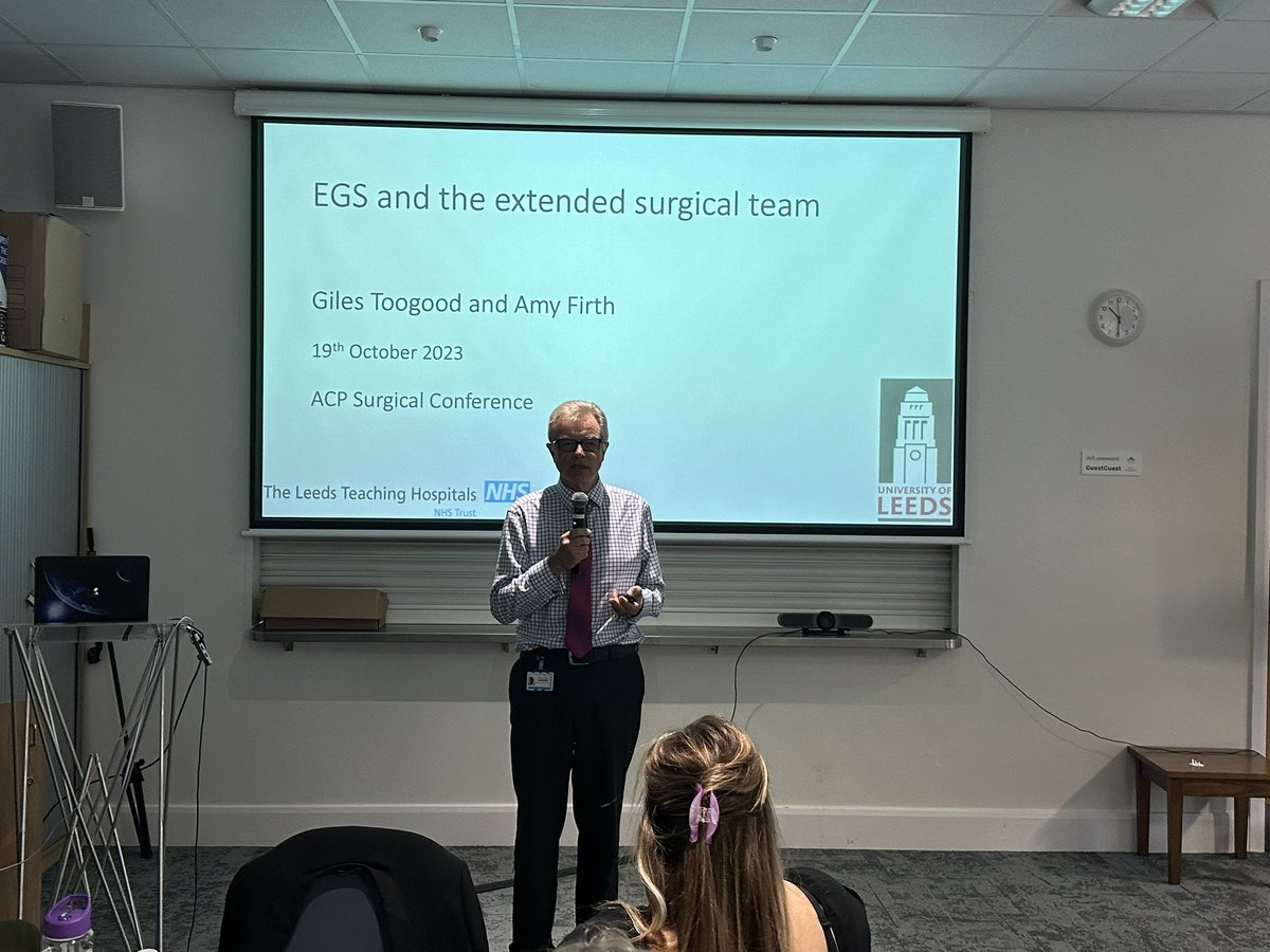 Privileged to have the great Professor Giles Toogood, presenting at our #ACPsurgLeeds conference today about Emergency General Surgery and the extended surgical team #EGS #generalsurgery #profgilestoogood