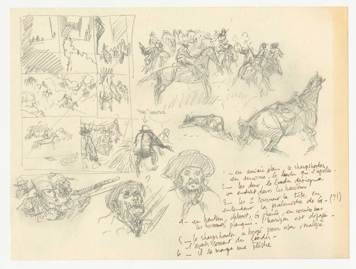 CastermanBD's tweet photo. Aujourd’hui, on vous partage ces croquis inédits que nous a livrés Christian Rossi, travail préparatoire à son album Golden West - déjà en librairie.
On ne se lasse pas du tracé sublime de ce maître du dessin.
#goldenwest #christianrossi #castermanbd #casterman #western https://t.co/zY8HnzTMCu