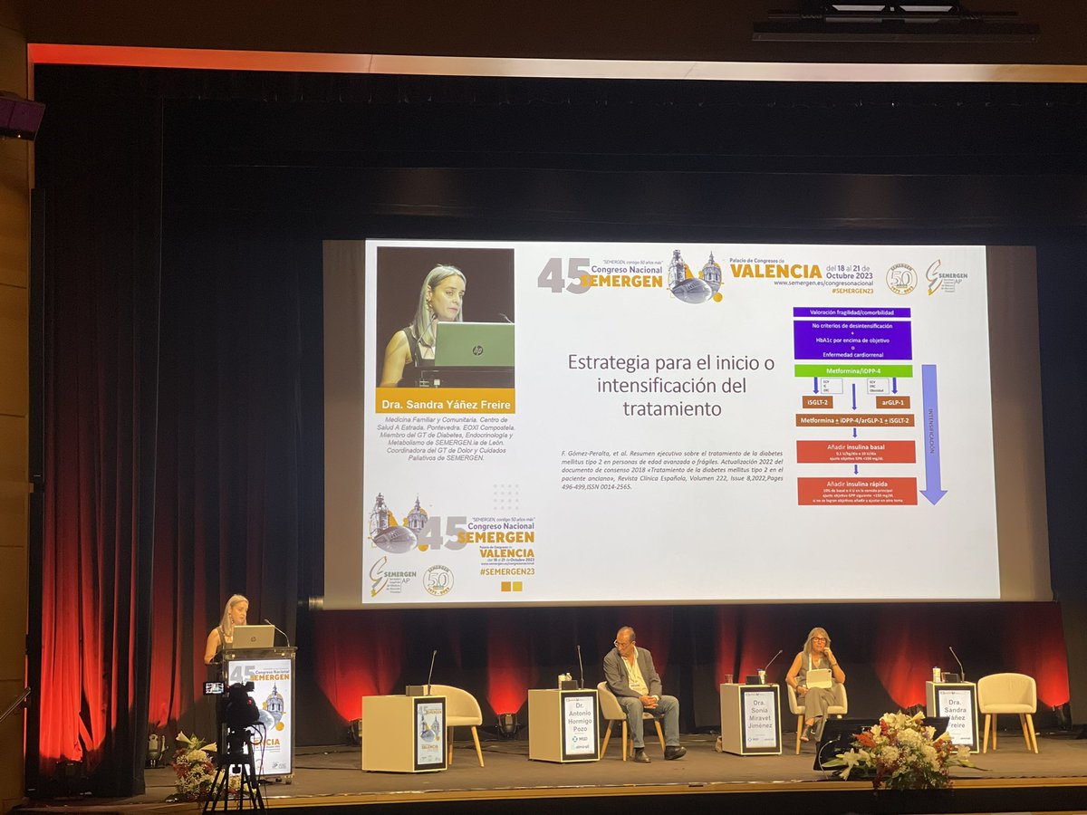 <a href="/syanfre/">Sandra Yáñez</a> insiste en la importancia de la valoración geriátrica integral para adecuar los tratamientos farmacológicos en las personas con DM2 de edad avanzada con fragilidad y si precisa deprescribir o desintensificar pero siempre realizar #AdecuacionFarmacologica 

#SEMERGEN23