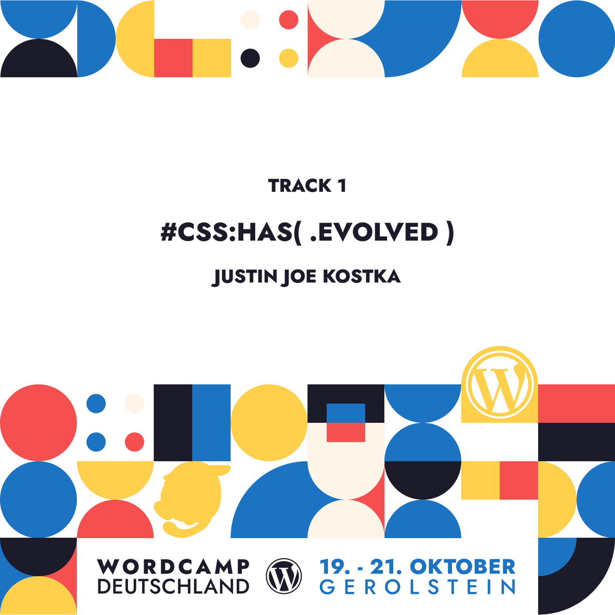 Next on Track 1: Justin Joe Kostka, #CSS:has( .evolved )
#WCDE23 #WCDE #WordPress