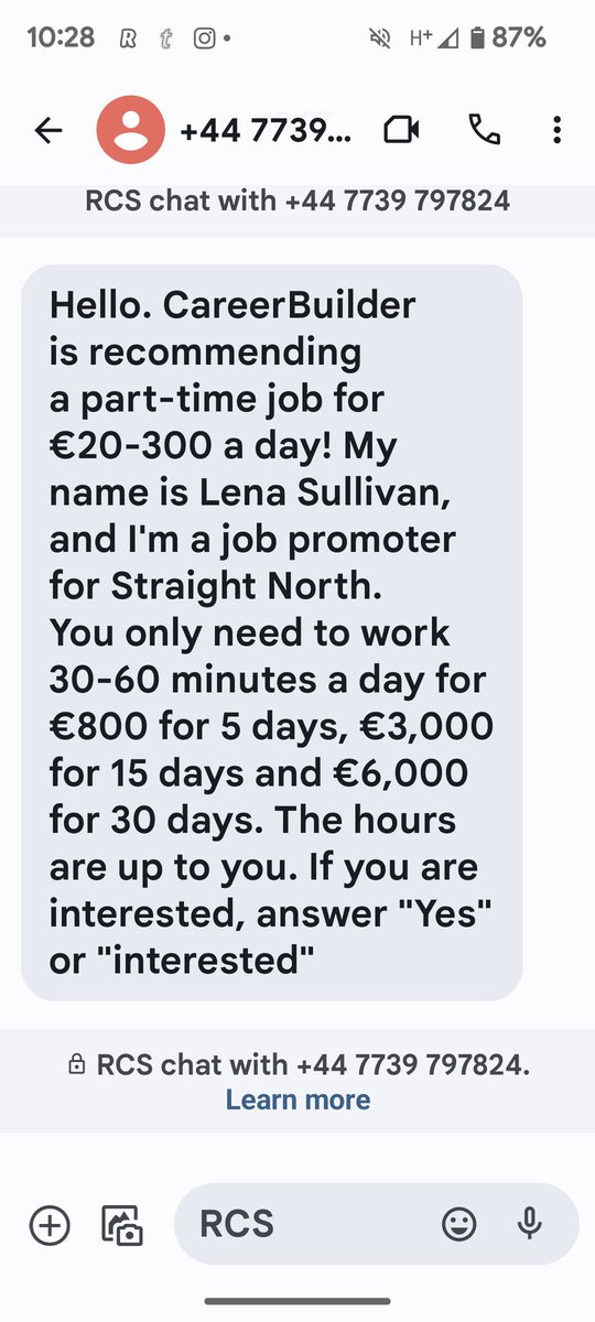 aislingdcu's tweet photo. @StraightNorth just wondering if this is a scam? Received it in a text to my phone https://t.co/GtLoEXtvr9