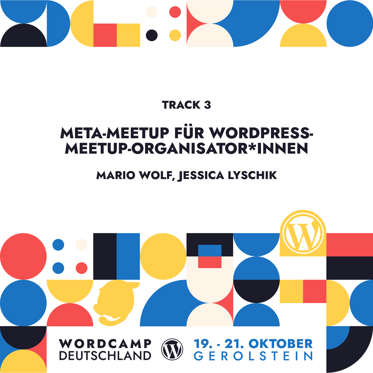 Next on Track 3: Mario Wolf &amp; Jessica Lyschik, Meta-Meetup für WordPress-Meetup-Organisator*Innen
#WCDE23 #WCDE #WordPress