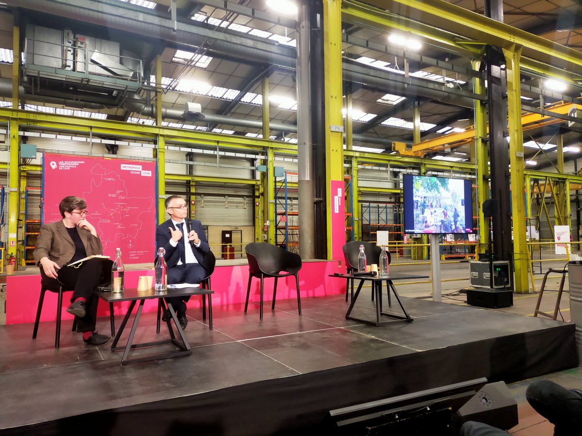 Quand @RenaudPayr, VP habitat du <a href="/grandlyon/">Métropole de Lyon</a> et <a href="/FlorianeVarier2/">Floriane Varieras</a> , adjointe a Strasbourg en charge de la ville inclusive échangent habitat intercalaire et urbanisme transitoire... Mais attention, le logement c'est aussi l'Etat qui doit répondre aux besoins.