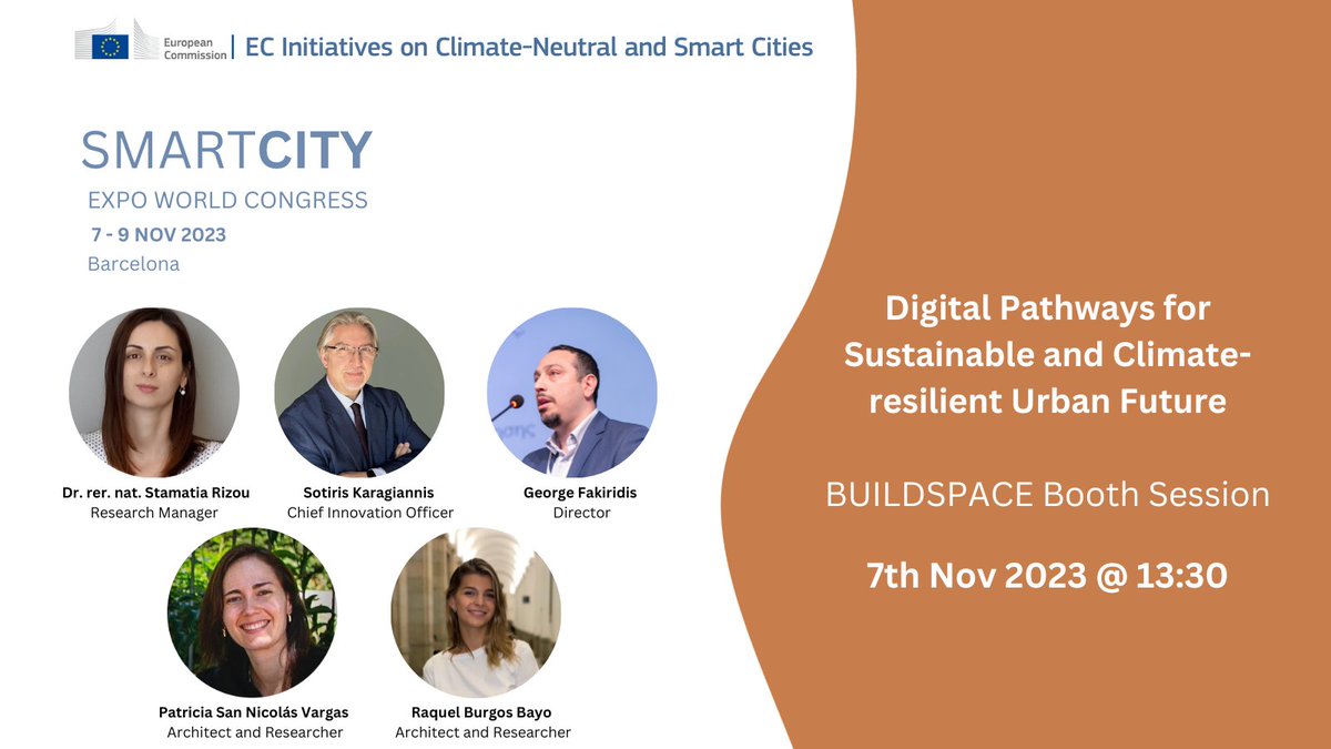 We are thrilled to announce that <a href="/SingularLogicCo/">SingularLogic</a>  will represent the BUILDSPACE project at the joint stand of 30+ EU projects, DGs, and initiatives, at this year's Smart City World Expo Congress in Barcelona, 7 - 9 November 2023. #SCEWC #newtechnologies #urbaninnovation