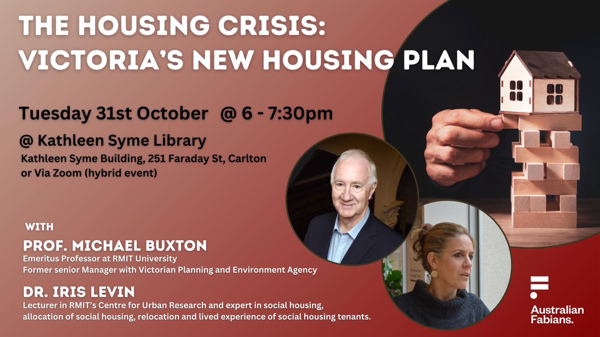 Will Victoria's new housing plan increase housing supply? Will it help those most in need of affordable homes?  RSVPT@ fabians.org.au/events