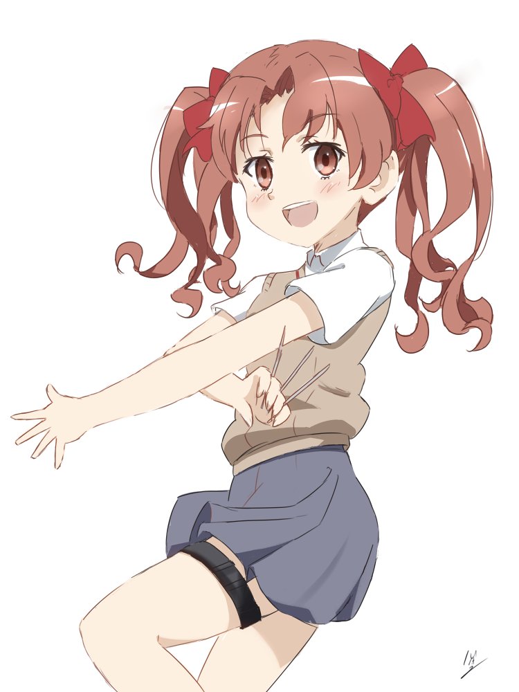 shirai kuroko 1girl tokiwadai school uniform school uniform solo twintails skirt brown hair  illustration images