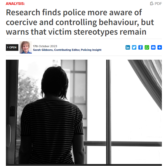 New research funded by the N8 Police Research Partnership into the experiences of both victim-survivors of coercive and controlling behaviour (CCB) and frontline officers involved in such cases has found that while policing’s understanding and awareness of the manipulative