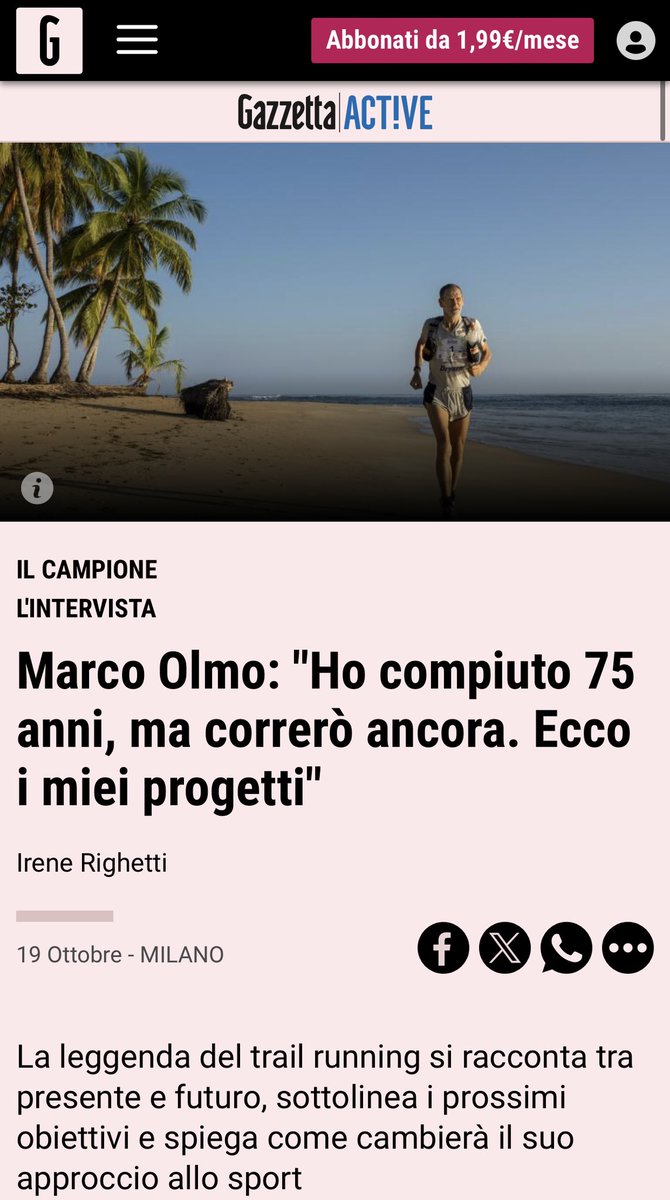 La mia intervista alla leggenda del l’ultra trail Marco Olmo x Gazzetta Active! gazzetta.it/running/storie…