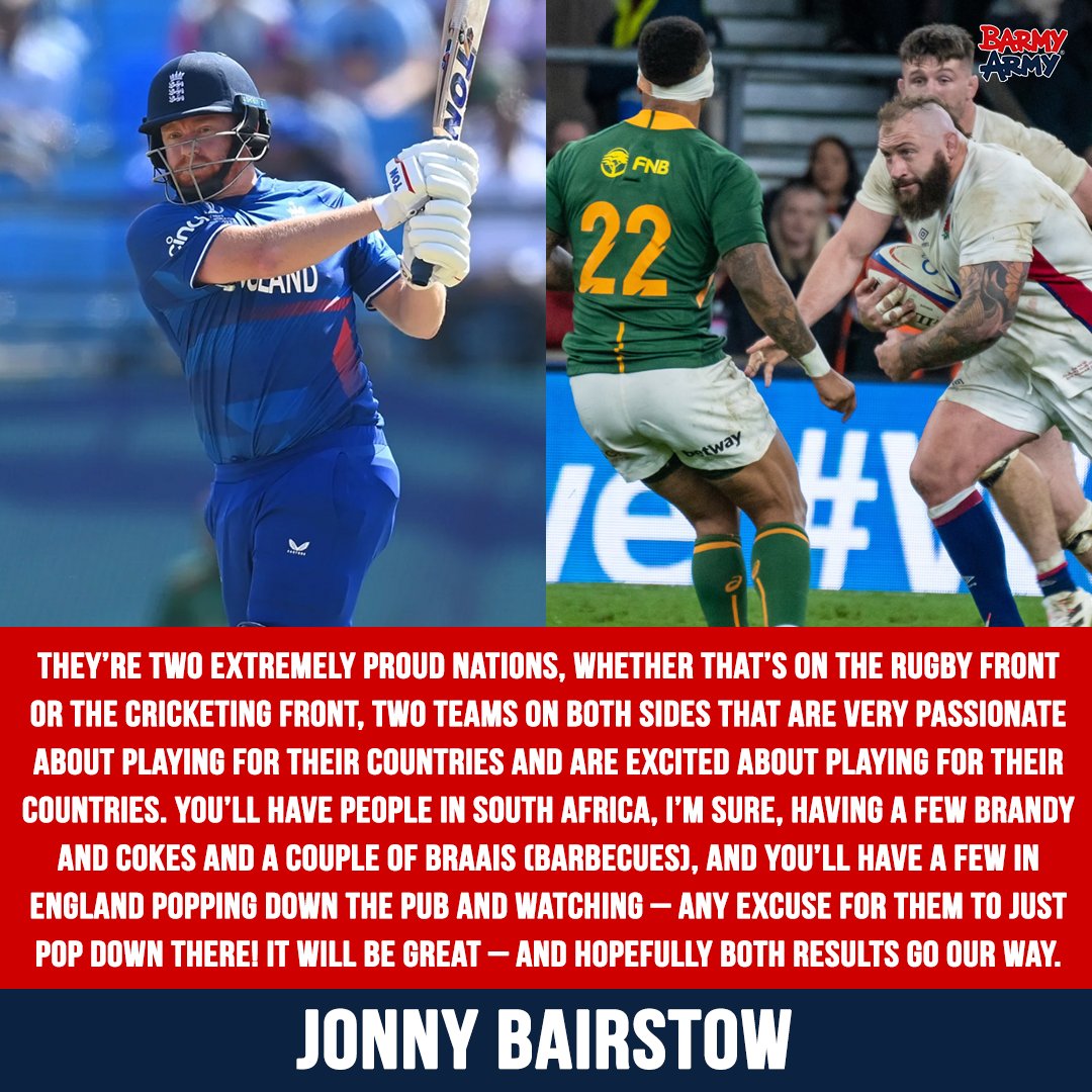 TheBarmyArmy's tweet image. It&apos;s the World Cup DOUBLE HEADER!

Jonny is relishing the prospect of 2 massive wins on Saturday 🏏🏉