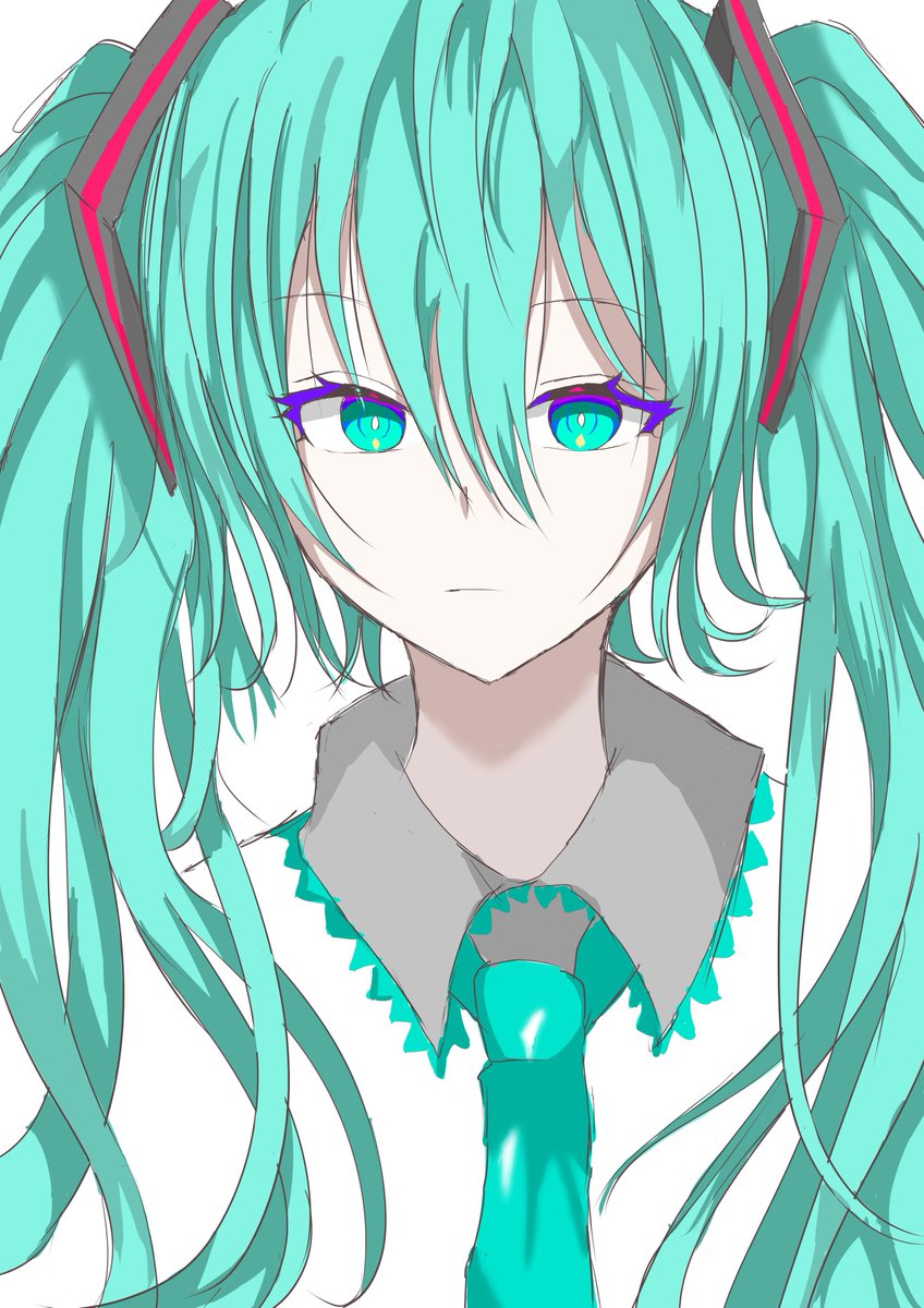 初音ミク「これは顔が良いミクさん #初音ミク 」|ヘルガのイラスト