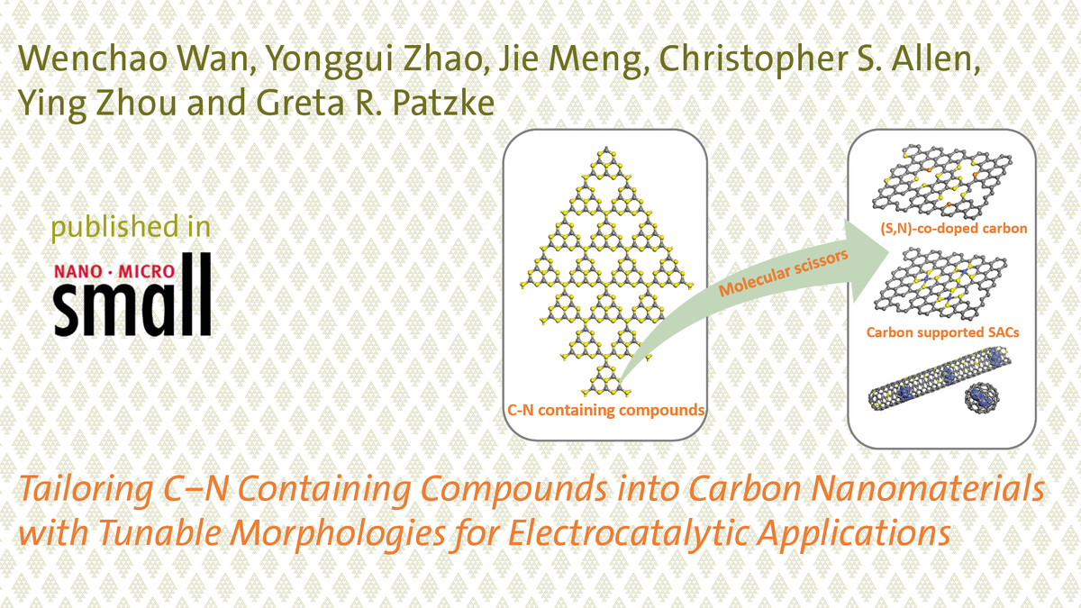 Glad to share our cooperative insights into the formation and tuning of #carbon #nanomaterials for #electrocatalysis! Congratulations to Wenchao Wan and many thanks to @mpicec_press @PatzkeGroup @LightChEC and @UZH_Chemistry!