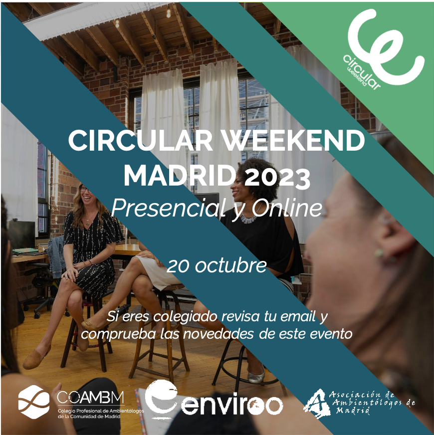 COAMBM's tweet image. ¡Atención, amantes de la economía circular! 🌍 Descubre #Circularweekend Madrid 2023, el evento revolucionario respaldado por #COAMBM. Diseñado para profesionales y emprendedores comprometidos con la #sostenibilidad y la #innovación. Se enfocará en la #moda y la #industria textil