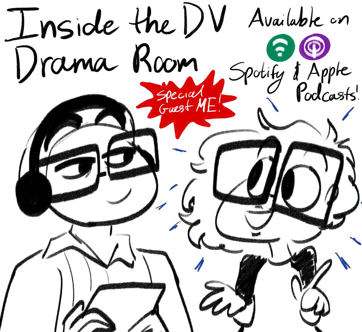 hey!!!! I did a podcast with @dvhsdrama that went up today! it’s available on Spotify and Apple Podcasts! Just look up Inside the DV Drama Room—it’s the latest episode!!!

ON SPOTIFY: open.spotify.com/episode/1PdiHl…

#podcast #theaterpodcast