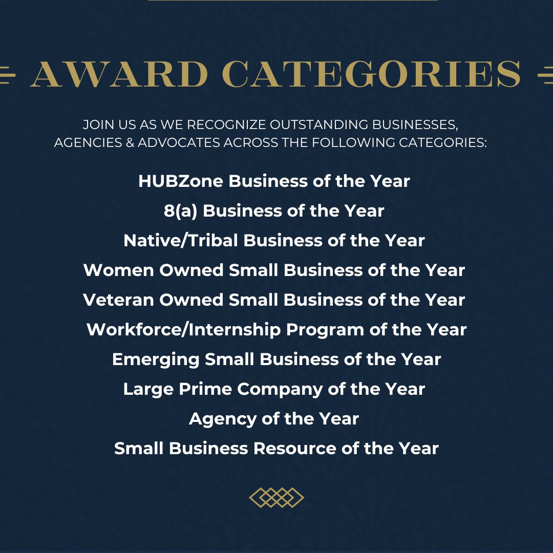 If you are interested in submitting an award nomination for our 2024 National Small Business Industry Awards Gala, please complete our Nomination Application Form by December 1, 2023

Learn more about our award categories and purchase your tickets:  loom.ly/PJQIprQ