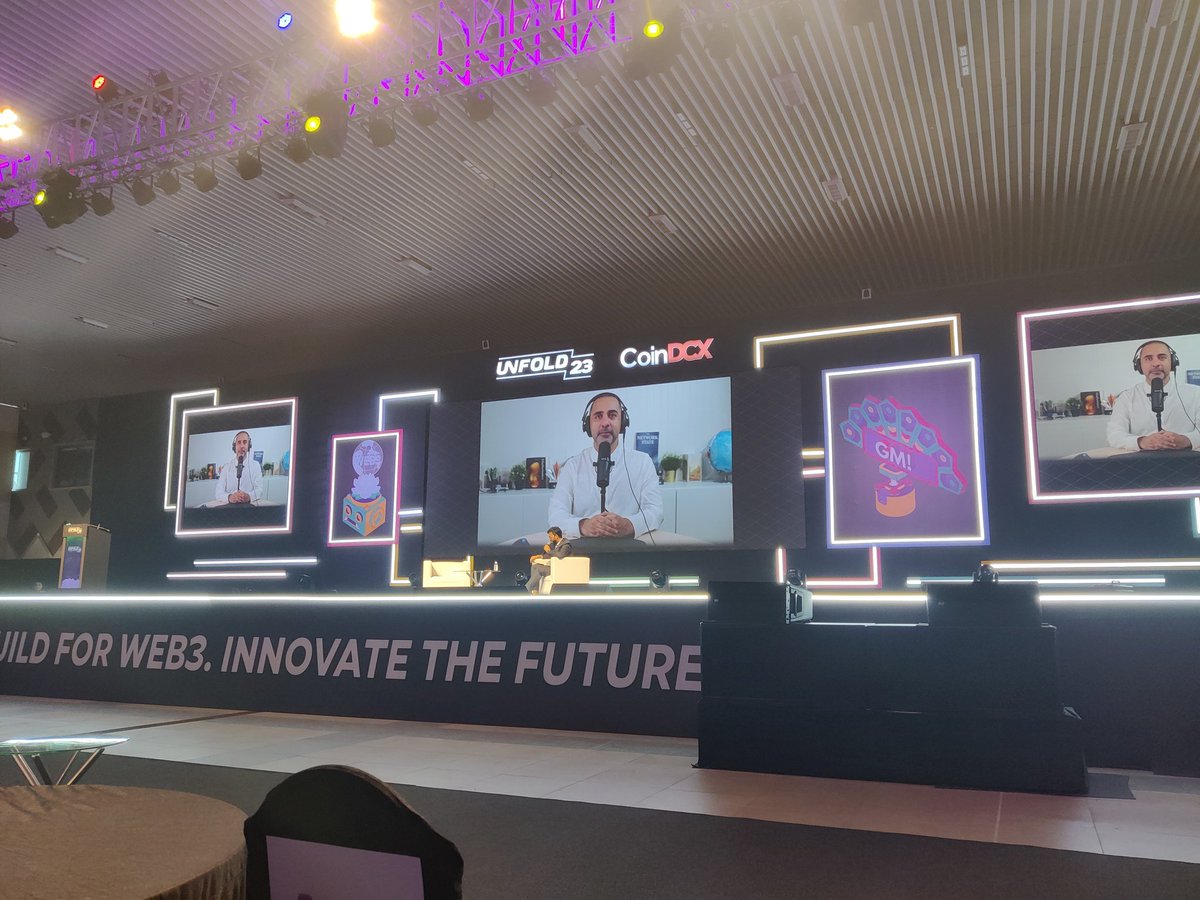 ovia_seshadri's tweet image. Day one at #Unfold2023 couldn&apos;t have been more energetic! Web3 enthusiasts flocked in from all over the country for this premier event! Kudos to @CoinDCX for the arrangements! And it&apos;s always a blast with @PhoenixGuildHQ! Can&apos;t wait for day two!