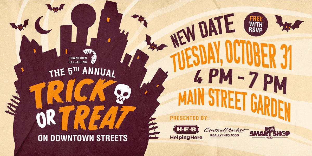 Downtown Dallas Parks Conservancy (@dtndallasparks) on Twitter photo Don't miss <a href="/DowntownDallas/">Downtown Dallas, Inc.</a>'s spooktacular 5th Annual Trick or Treat on Downtown Streets this Halloween! Beginning at Main Street Garden, you'll have a chance to visit Downtown businesses throughout the Main Street District. Learn more: bit.ly/3Q1BNZa Don't miss <a href="/DowntownDallas/">Downtown Dallas, Inc.</a>'s spooktacular 5th Annual Trick or Treat on Downtown Streets this Halloween! Beginning at Main Street Garden, you'll have a chance to visit Downtown businesses throughout the Main Street District. Learn more: bit.ly/3Q1BNZa