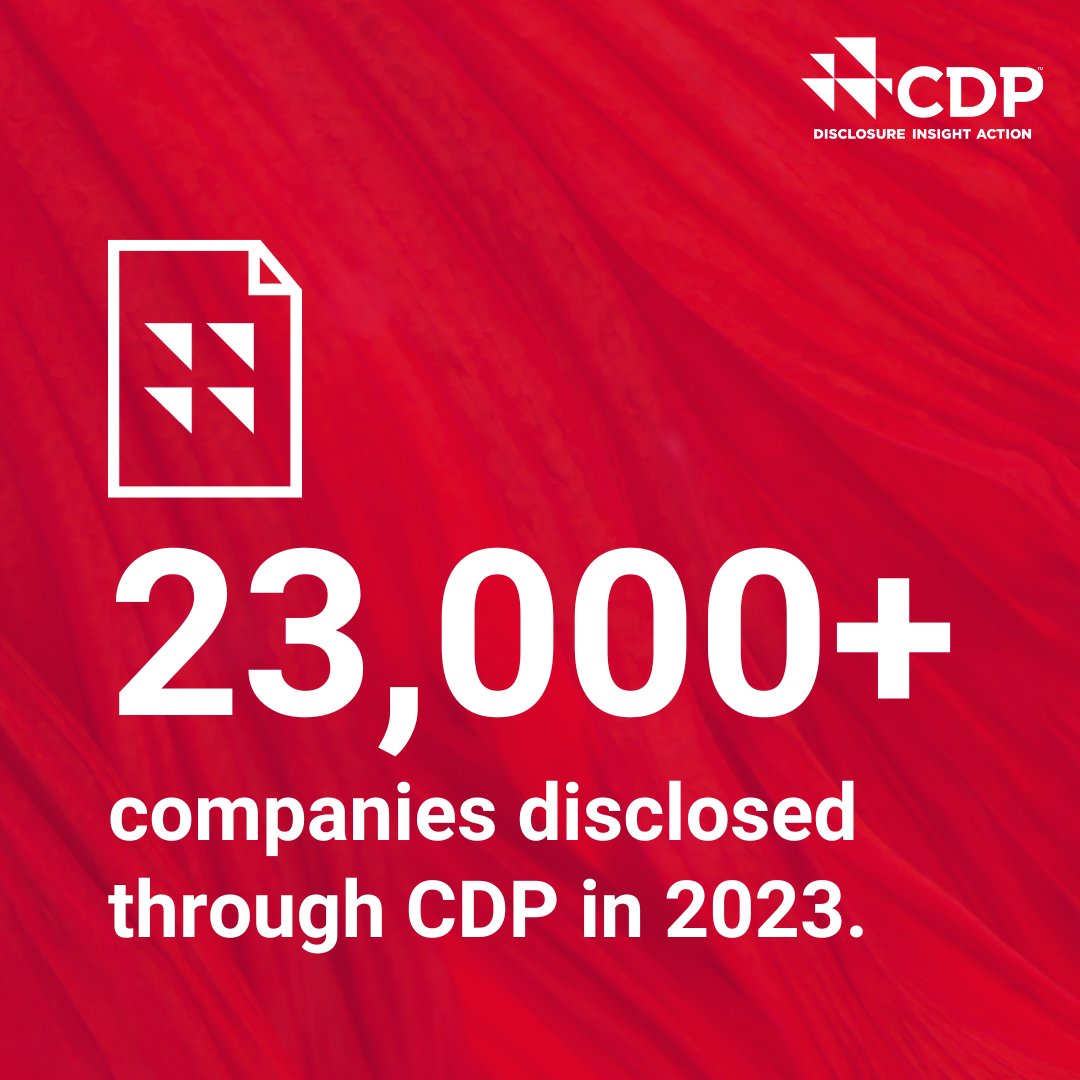 We are delighted to see a record 23,000+ global companies – including listed companies worth over two thirds of market capitalization – reported environmental data through our partner @CDP in 2023.