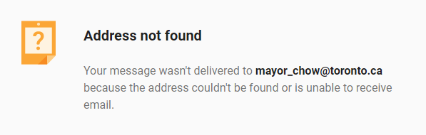 ashroy108_'s tweet photo. Is that true that our mayor's published email is not found? @cityoftoronto @CBCNews In absence of a councilor in our ward I wanted to write something to our mayor but it bounced back. What else can I do to contact something related to the council? 😡 https://t.co/S0LLeAv4k2