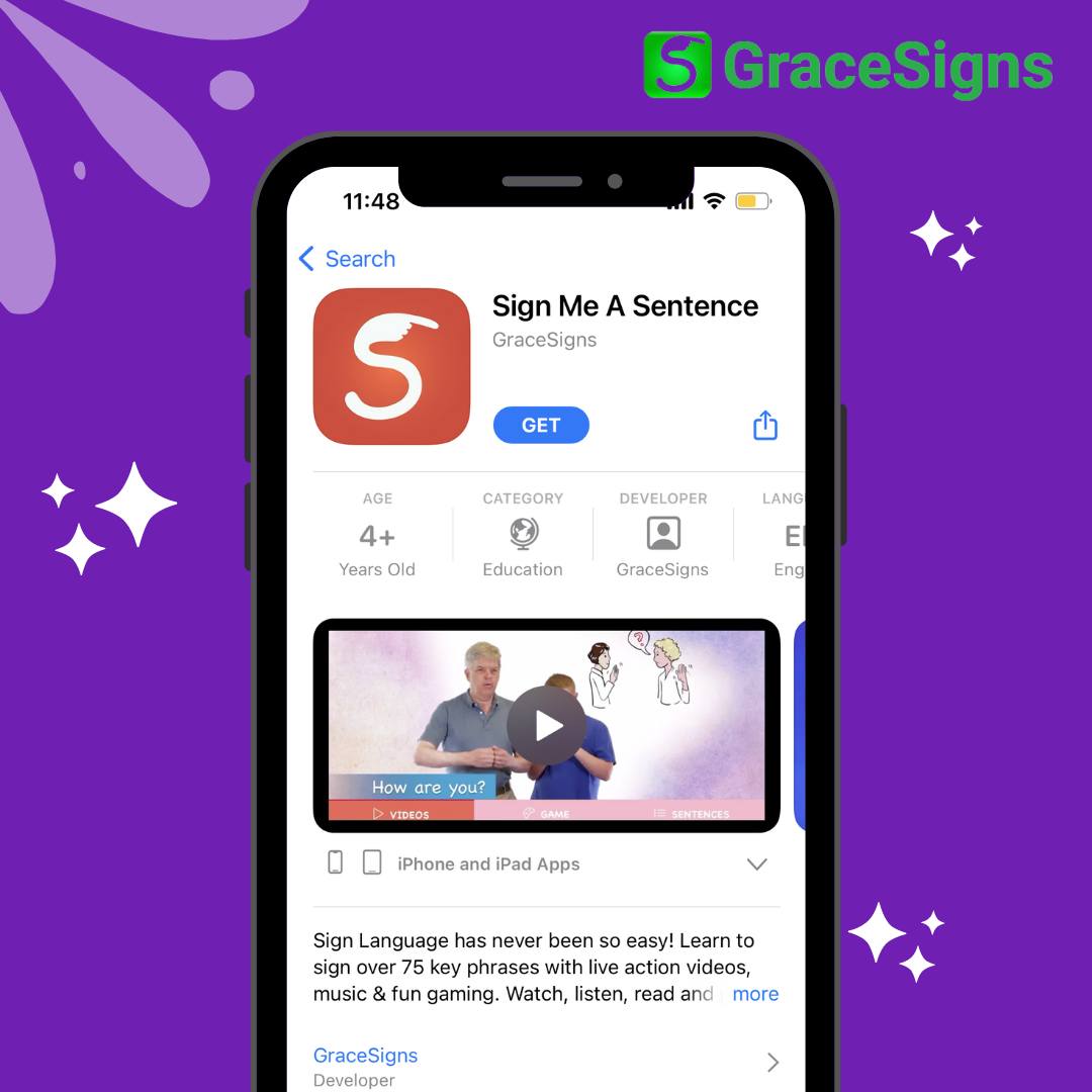 GraceSignsApps's tweet photo. Using Sign Me A Sentence is a great tool to learn over 75 key phrases through live-action videos, music, and fun gaming!
#gracesigns #signing #ASL #signlanguage #freeapp #GraceSigns #americansignlanguage #disabilities #speechimpaired #hearingimpaired #downsyndrome #autism https://t.co/YXp4btwVaT