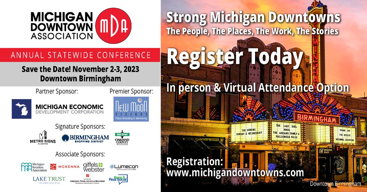 MIDowntownAssn's tweet photo. Don't wait! There's one day left to register for the #MDAAnnualConference.

Sign up now: https://t.co/91LgwnuH21. https://t.co/Dlcs55NQuq