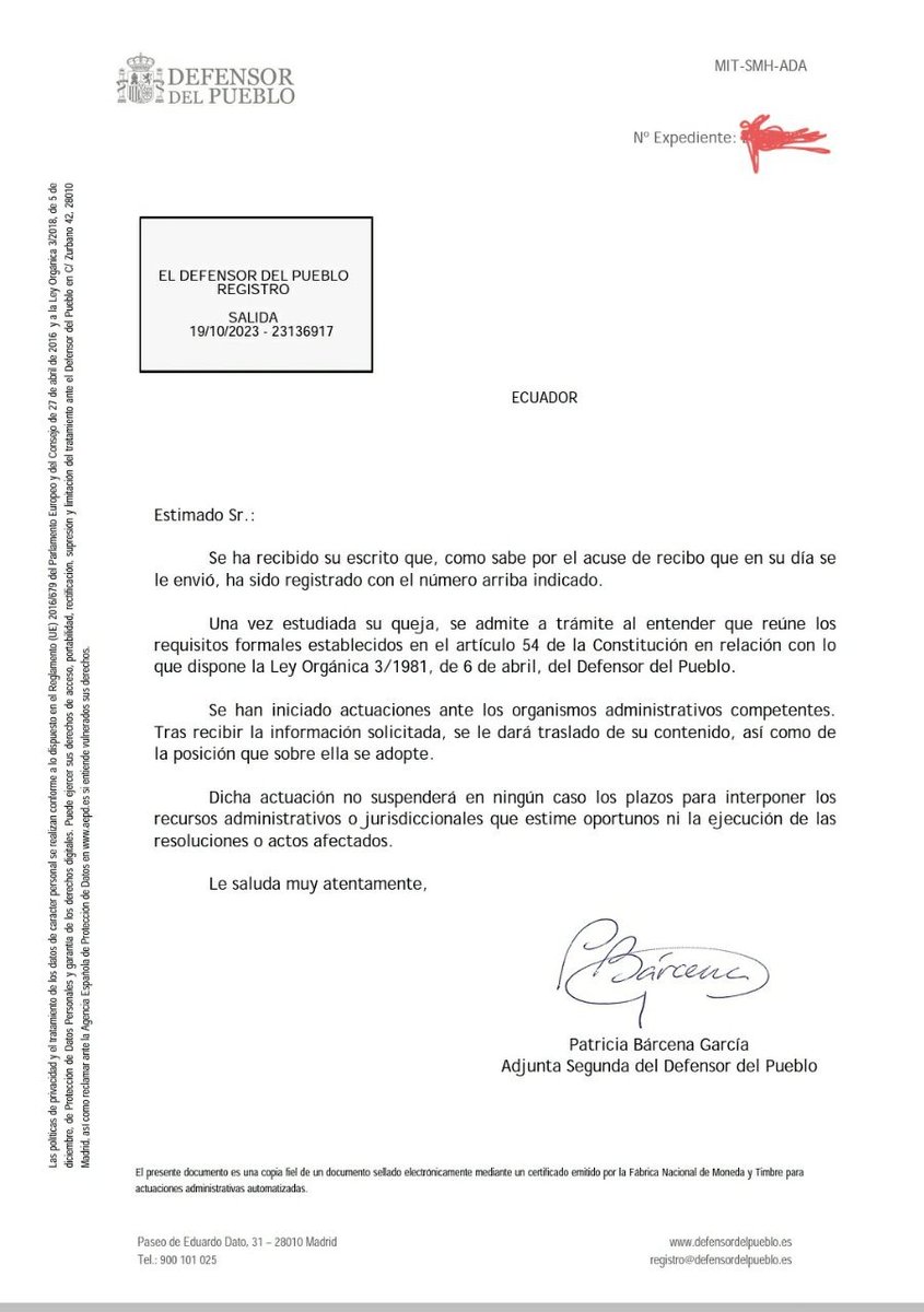 LeyMemoria's tweet photo. Ante la desidia del @ConEspGuayaquil interpuesta queja ante el @DefensorPuebloE esperemos obren apegado a la @justiciagob.
UN CONSULADO FALLIDO https://t.co/UvB2WKZvW8