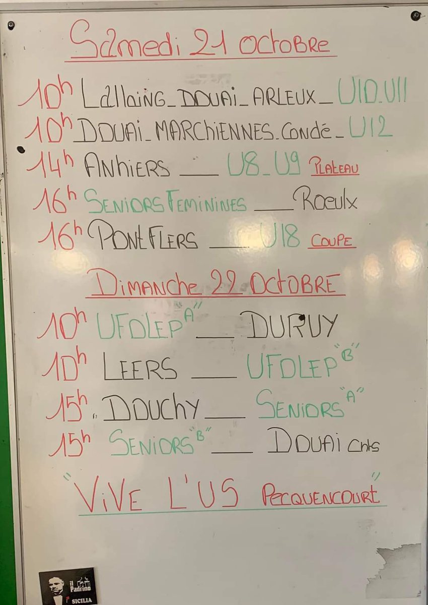 Programme du week-end 💚🤍