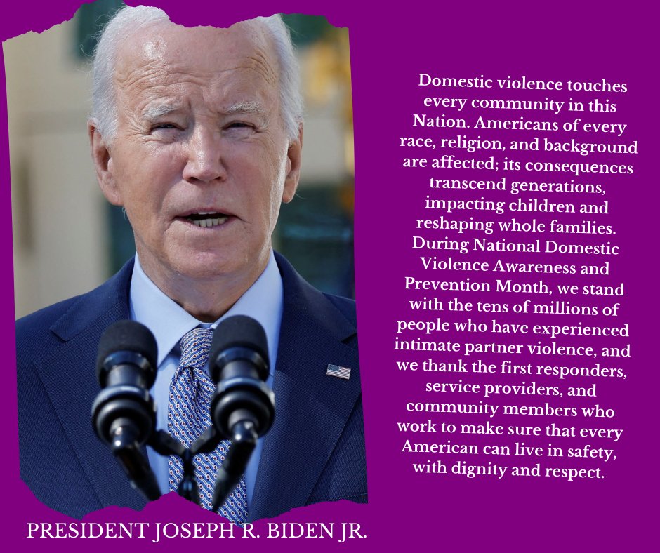 I was always #taught there is no worse sin than the abuse of #power, especially when that abuse is directed toward a #partner.  But just #decades ago, much of our Nation wanted to keep the issue of domestic violence in the shadows. 
#DomesticViolenceAwarenessMonth