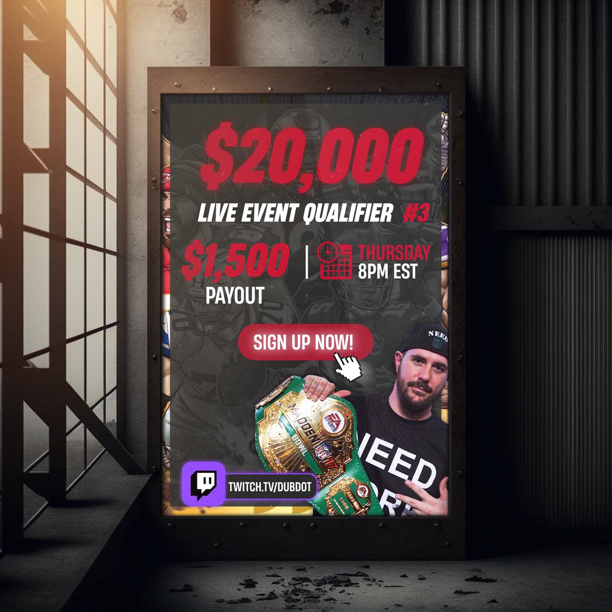 It’s Tournament Night!!🔥

👉Who will be joining @818Cobo and @Jonbeast860 in qualifying for the $20,000 Tourney?🔥

👉Hosted by <a href="/DubDotDUBBY/">DUBBY</a> &amp; live at 8pm EST! Join below👇

esportsagent.gg/tournament/135…